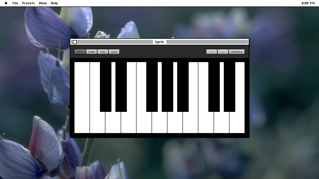 Synth in the March 2025 ryOS snapshot