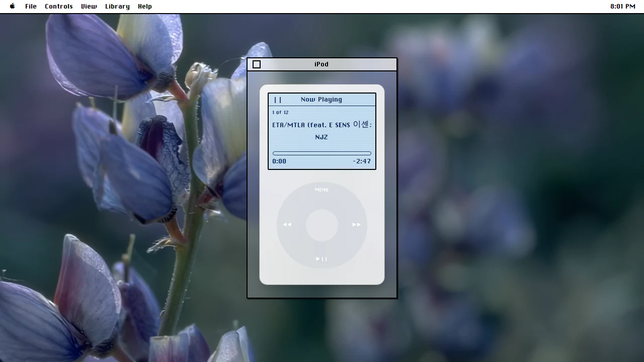 iPod in the March 2025 ryOS snapshot