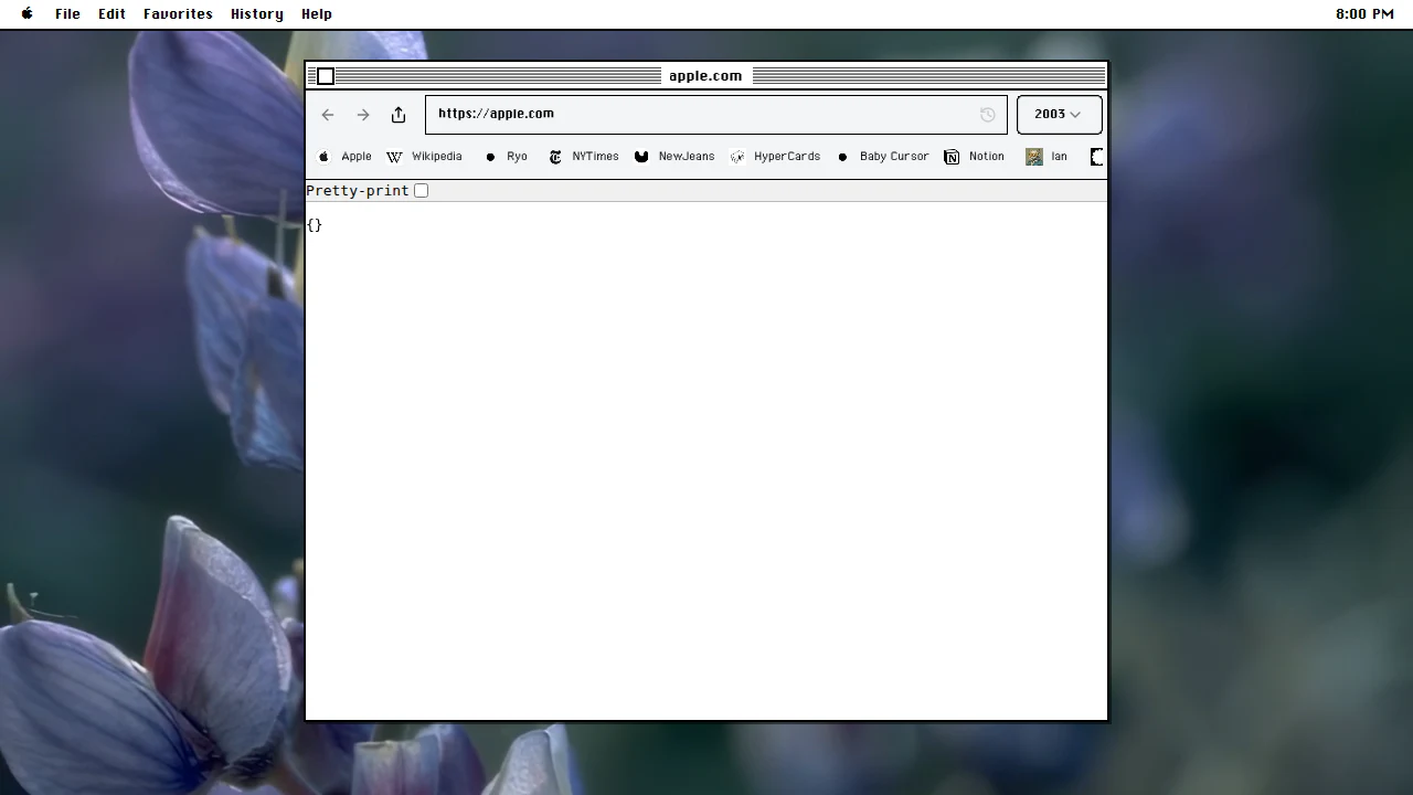 Internet Explorer Time Machine in the April 2025 ryOS snapshot