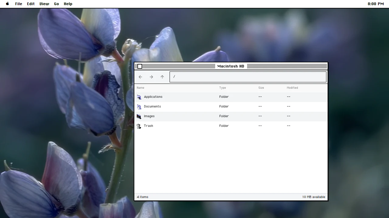 Finder in the April 2025 ryOS snapshot