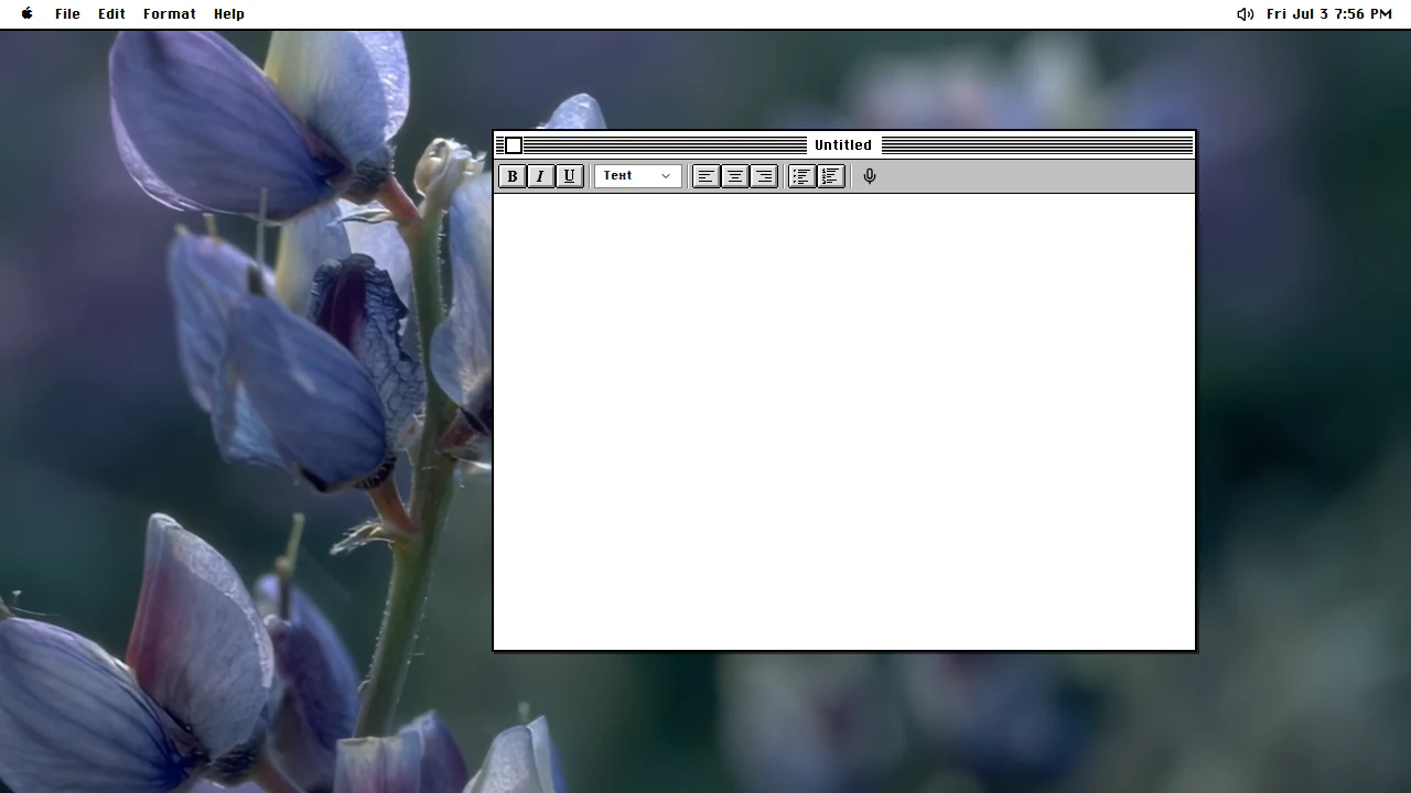 TextEdit in the May 2025 ryOS snapshot