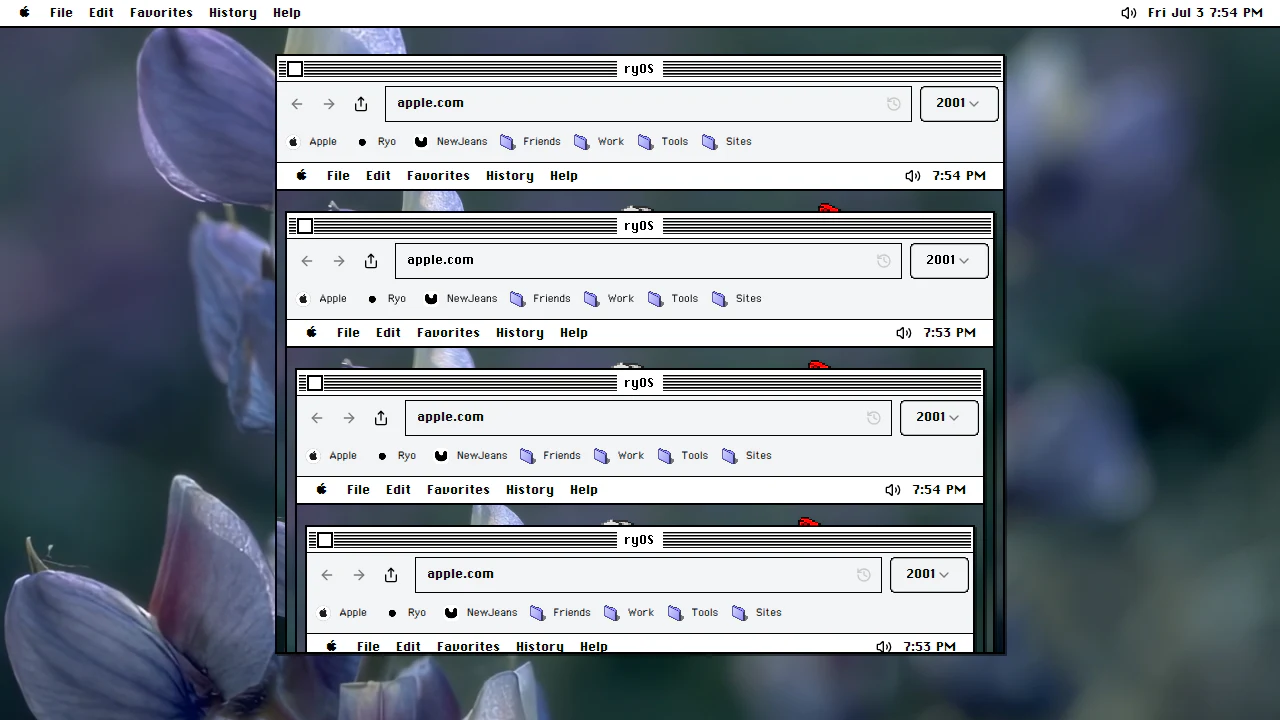 Internet Explorer in the June 2025 ryOS snapshot