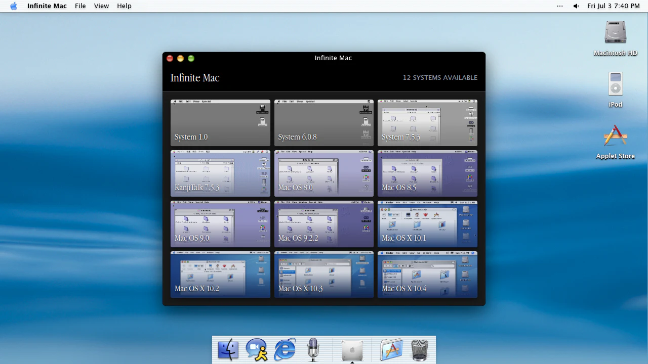 Infinite Mac in the January 2026 ryOS snapshot