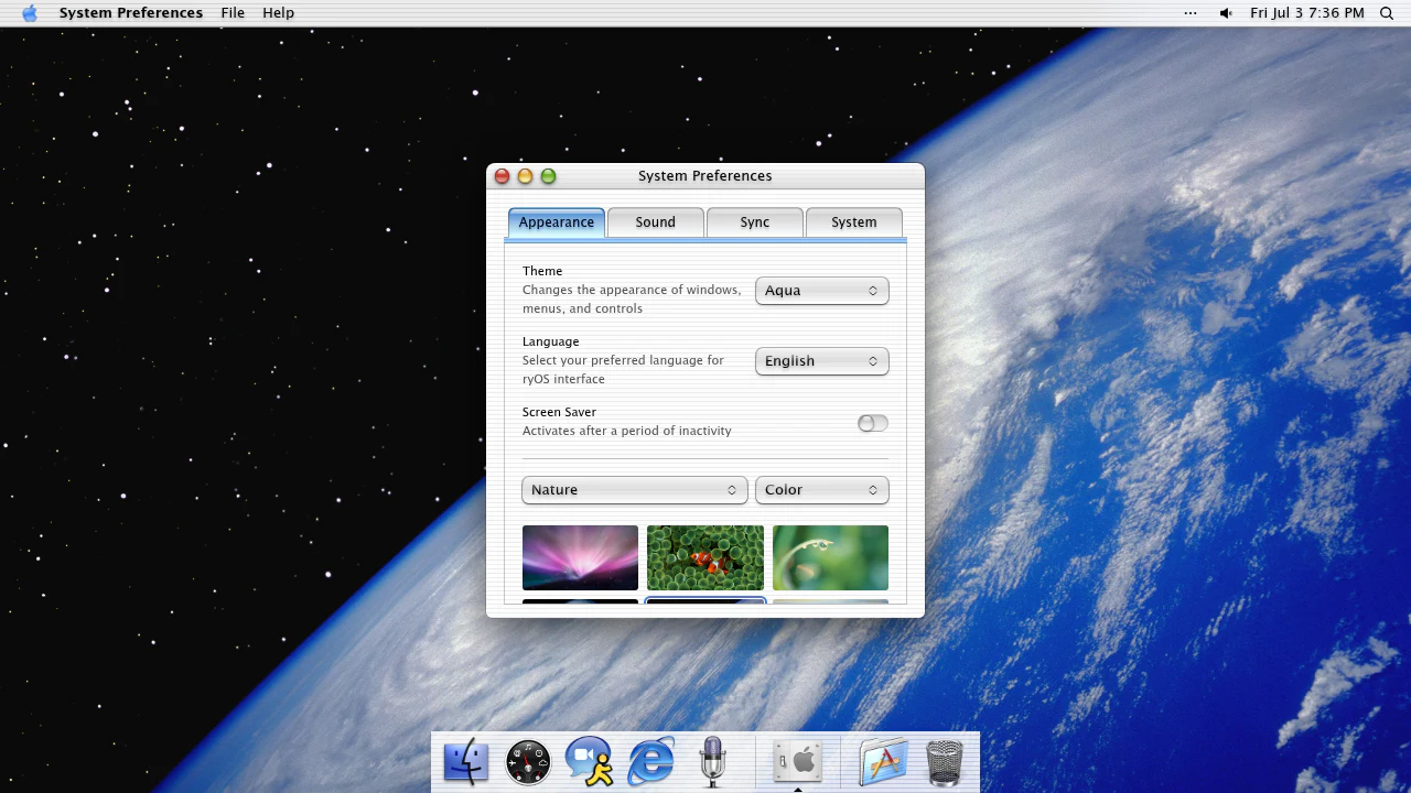 Wallpaper system in the April 2026 ryOS snapshot
