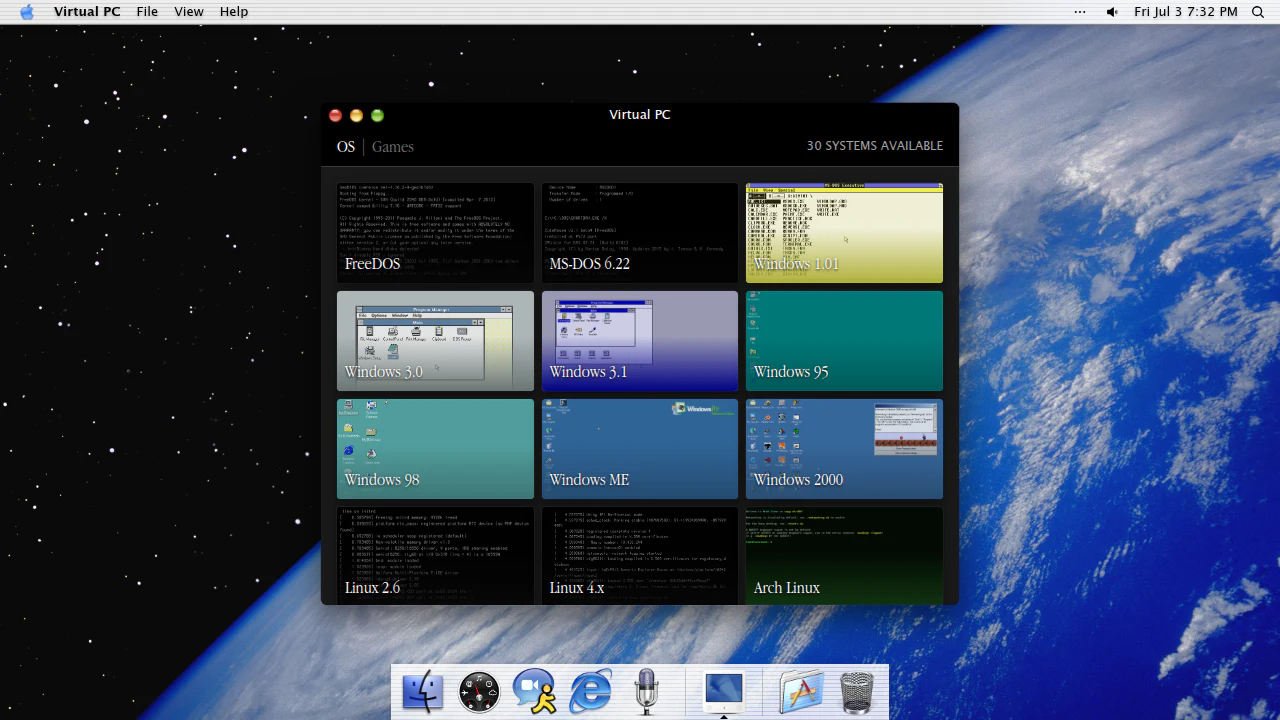 Virtual PC v86 in the May 2026 ryOS snapshot